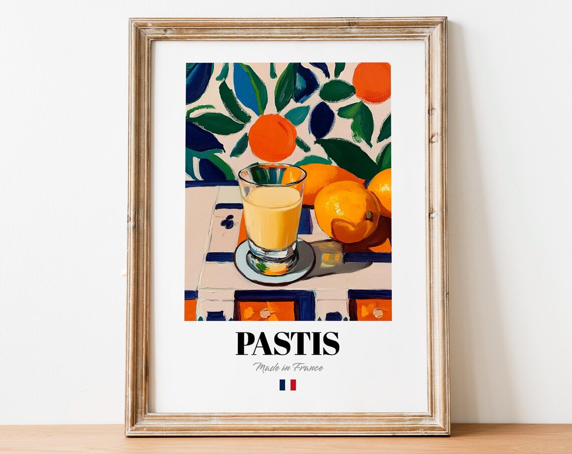 French Pastis Art Print Poster Aniseflavored Aperitif For Bars And Cafs