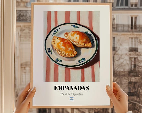 Empanadas Wall Art Print Poster Argentinian Cuisine Savory Pastries Friend Gift Argentina Dining Room