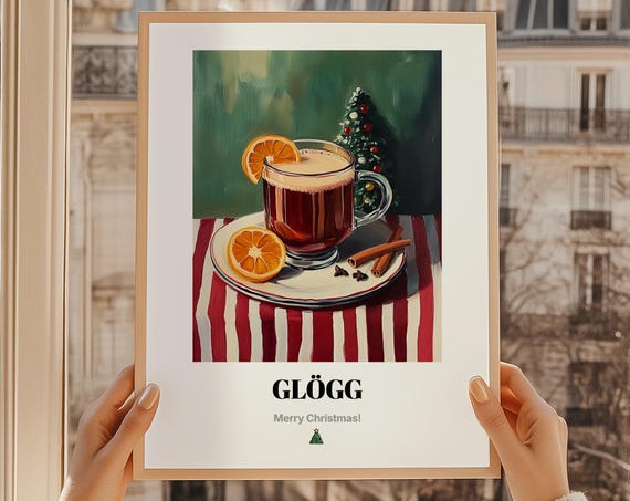 Glgg Print Christmas Drink Wall Art Gift Swedish