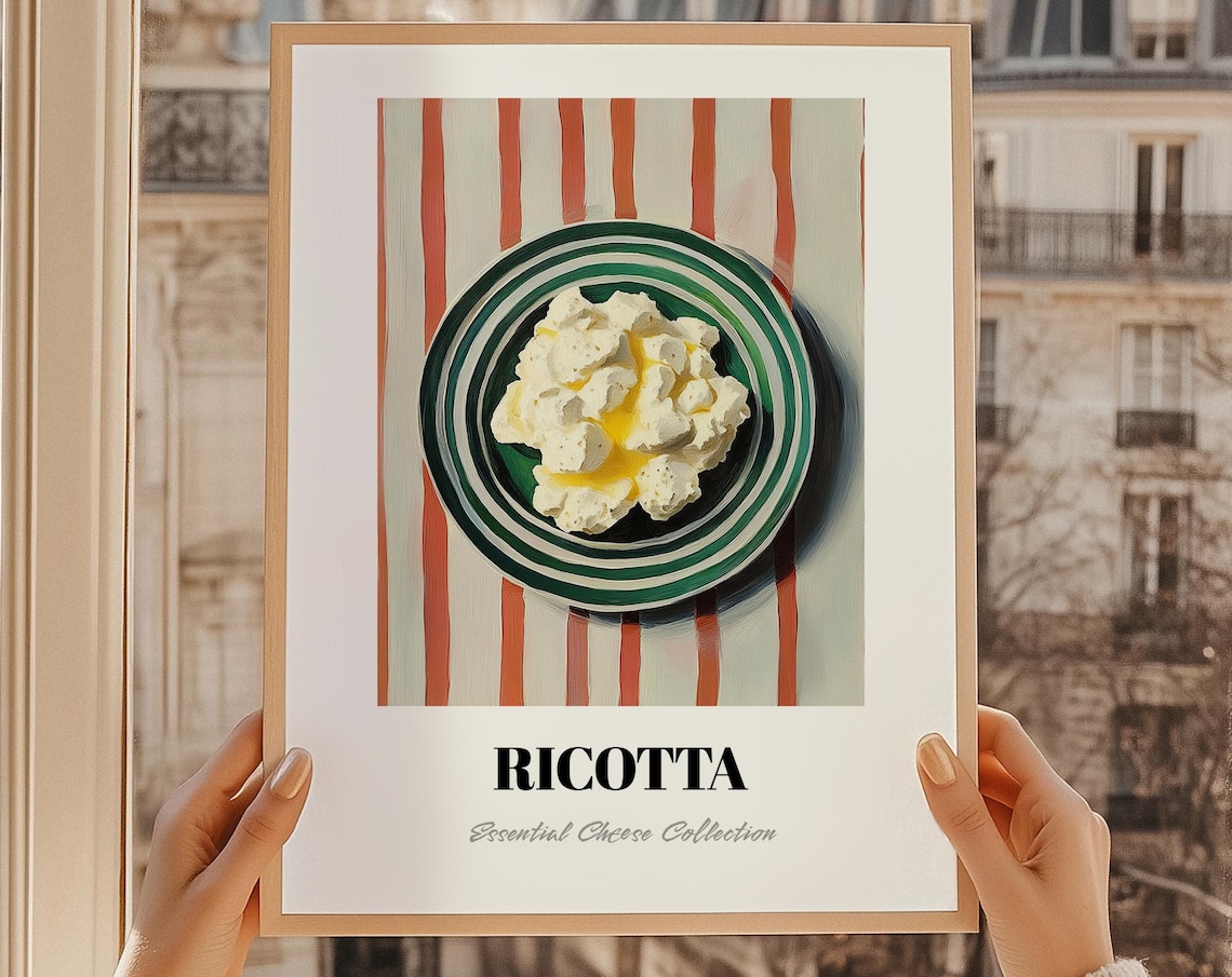 Ricotta Cheese Poster Diy Pantry Print Chef Gift Restaurant Wall Decor Kitchen Art