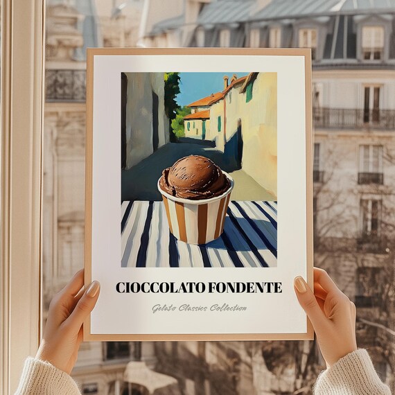 Cioccolato Fondente Italian Chocolate Gelato Painted Street Poster