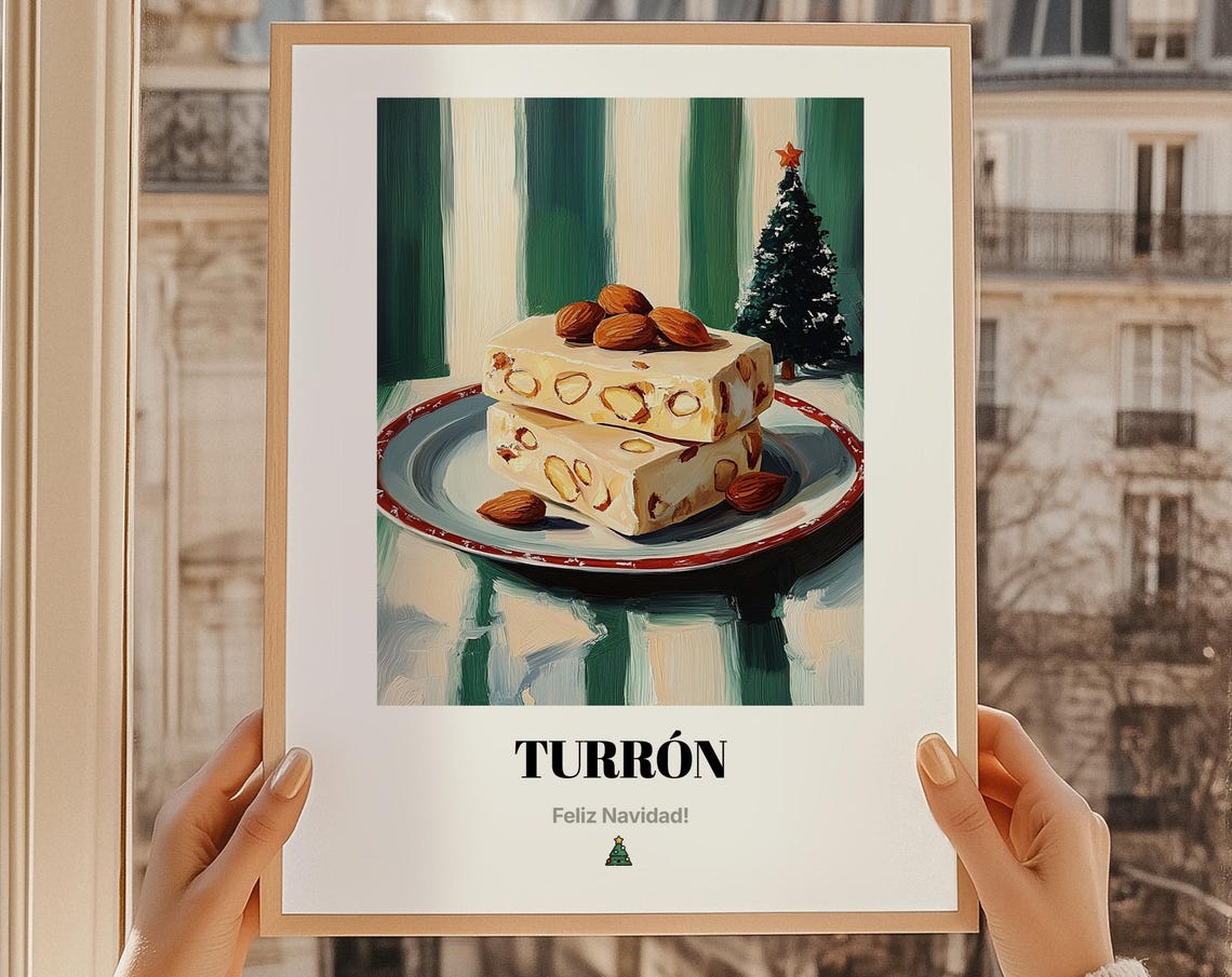 Turron Spanish Almond Nougat Christmas Sweet Holiday Art Poster