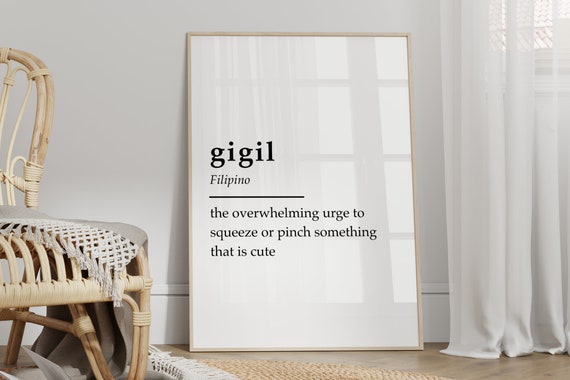 Gigil Definition Quote Print, Filipino Tagalog Word