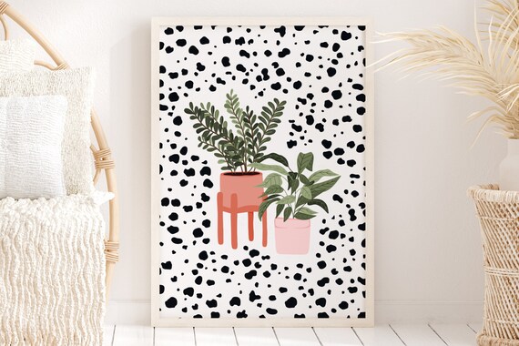 House Plant Spotty Botanical Illustration Art Print