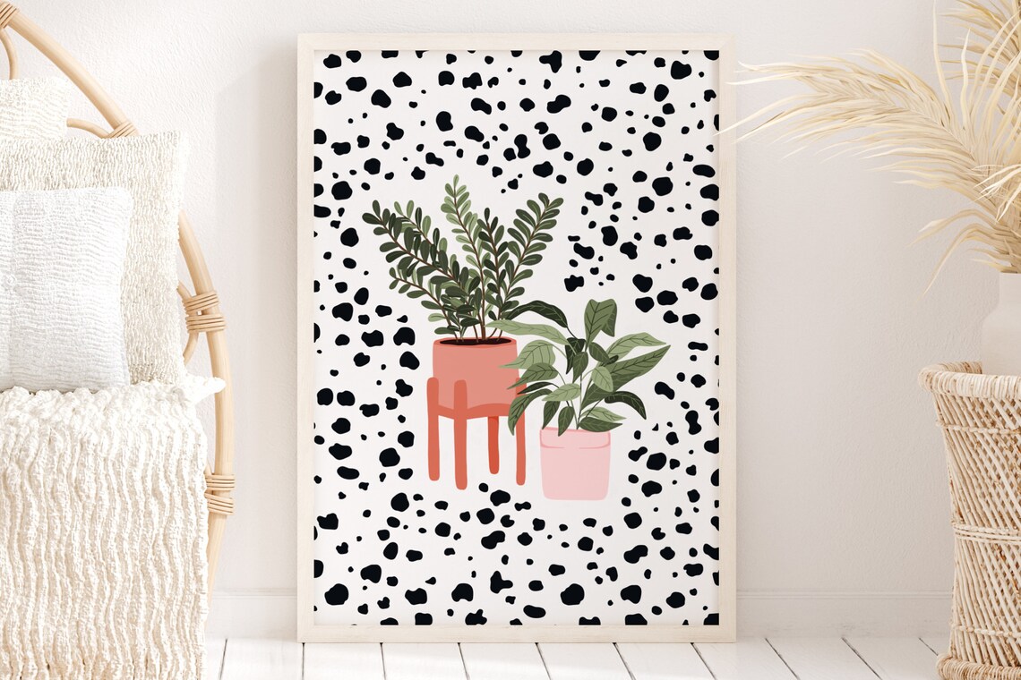 House Plant Spotty Botanical Illustration Art Print