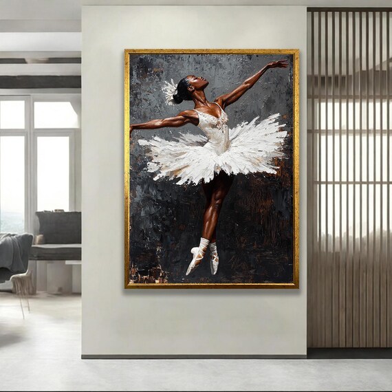 Ballet Dancer Art Elegant Black And White Dance Painting