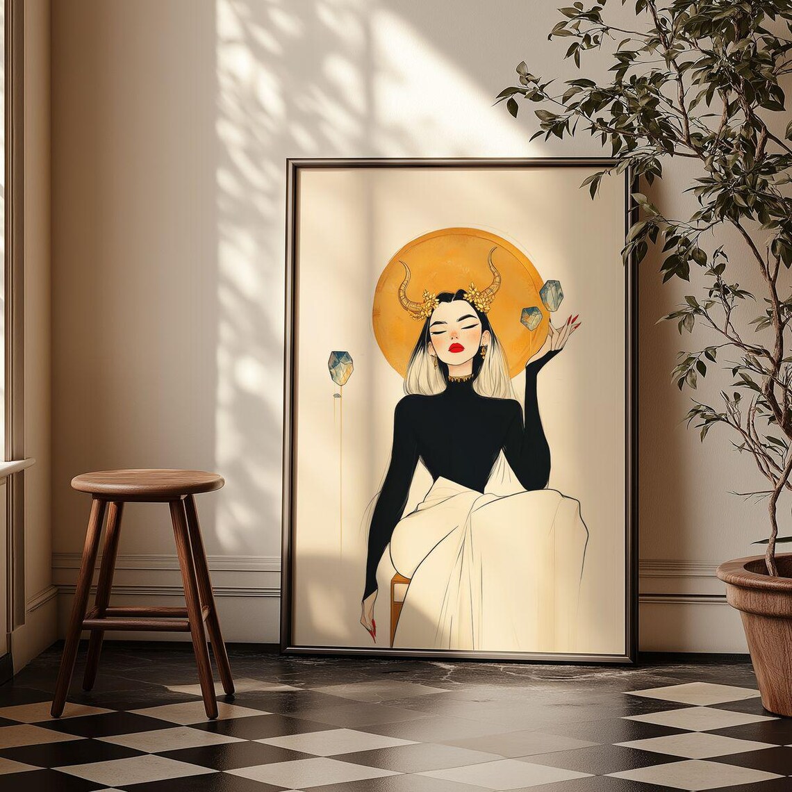 Taurus Zodiac Sign, Minimalist Astrology Art Print - Image 4