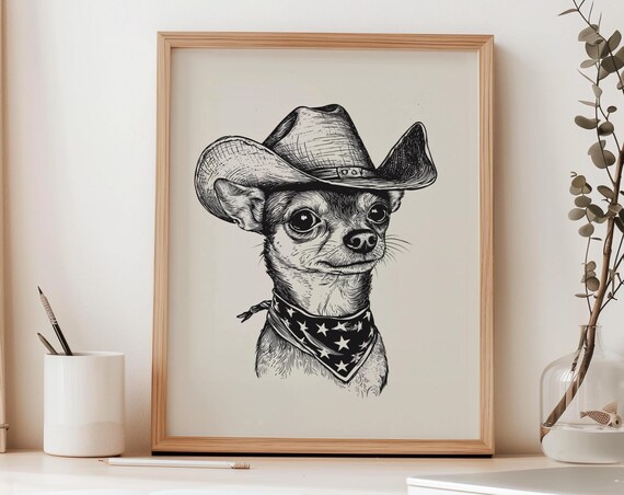 Cowdog Cowboy - Traditional Travel Poster