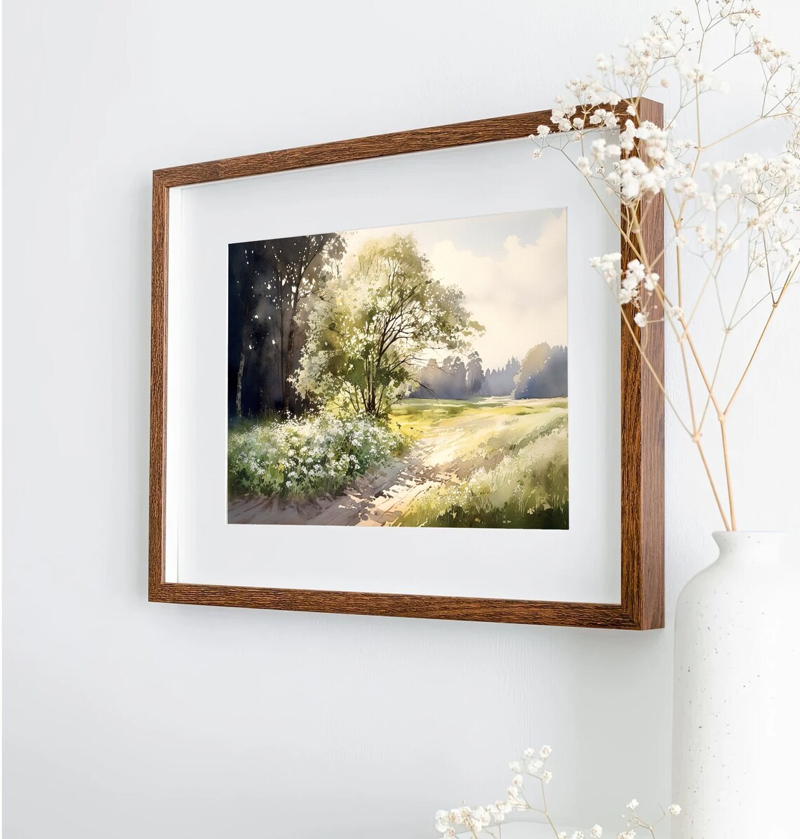 Rural Landscape Watercolor Painting Art Print - Image 5