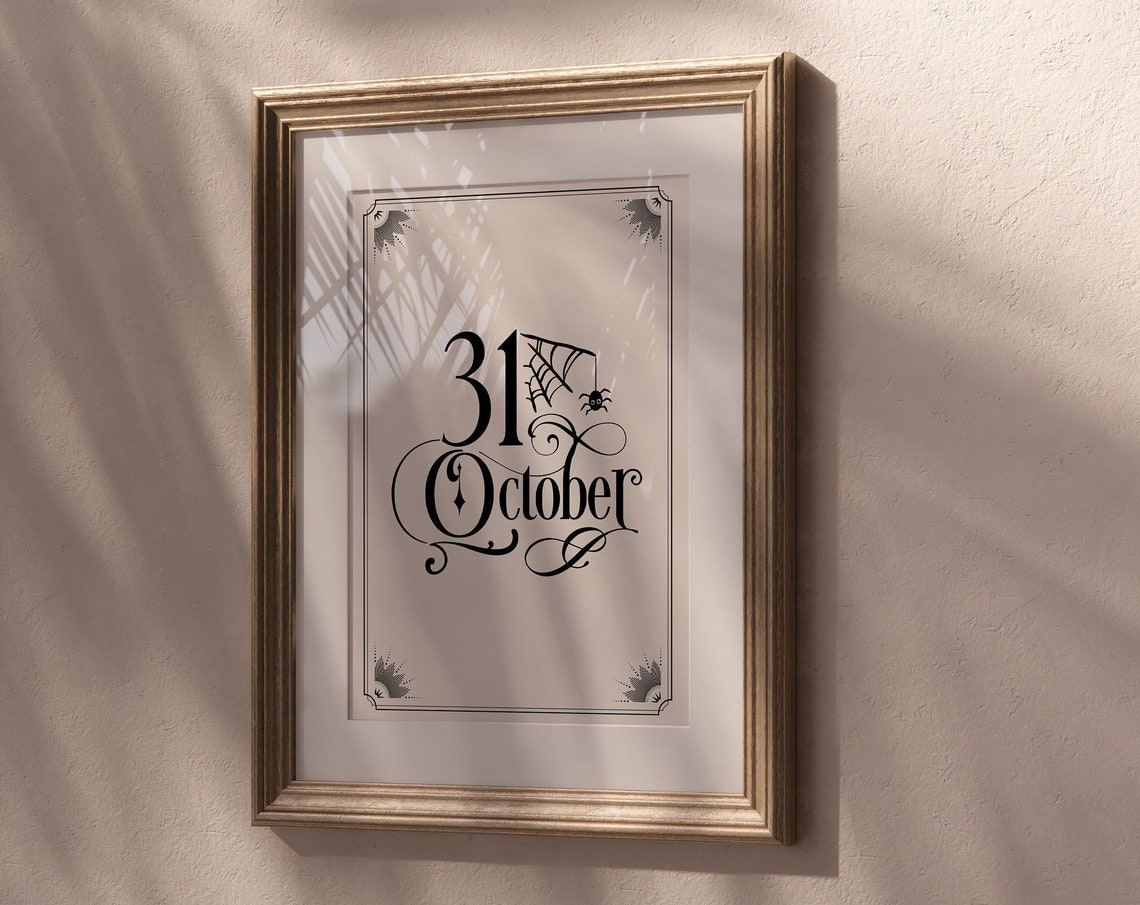 31 October Spider Web Gothic Typography Halloween Decor Poster - Image 4