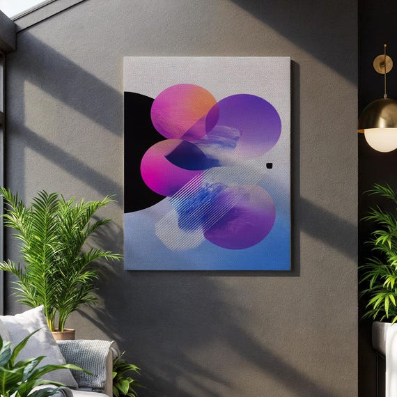 Modern Abstract Circle Geometric Poster, Minimal Interiors