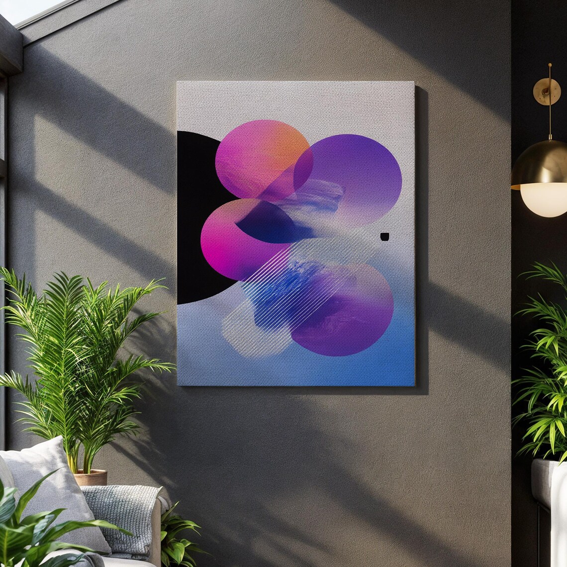 Modern Abstract Circle Geometric Poster, Minimal Interiors