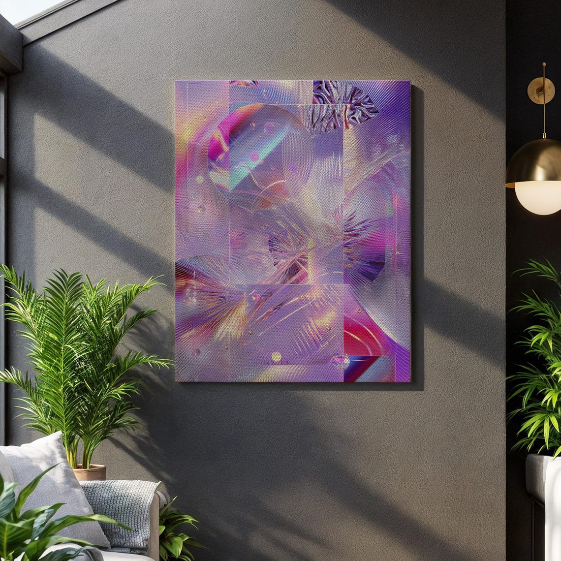 Holographic Abstract Purple Dreamcore Futuristic Modern Art Print