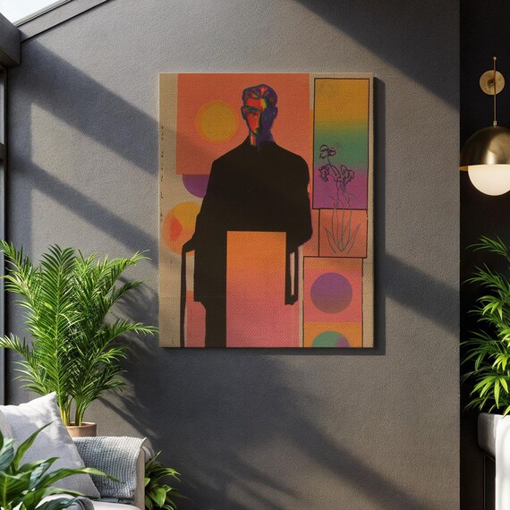 Modern Figurative Silhouette Color Block Gradient Minimal Wall Art