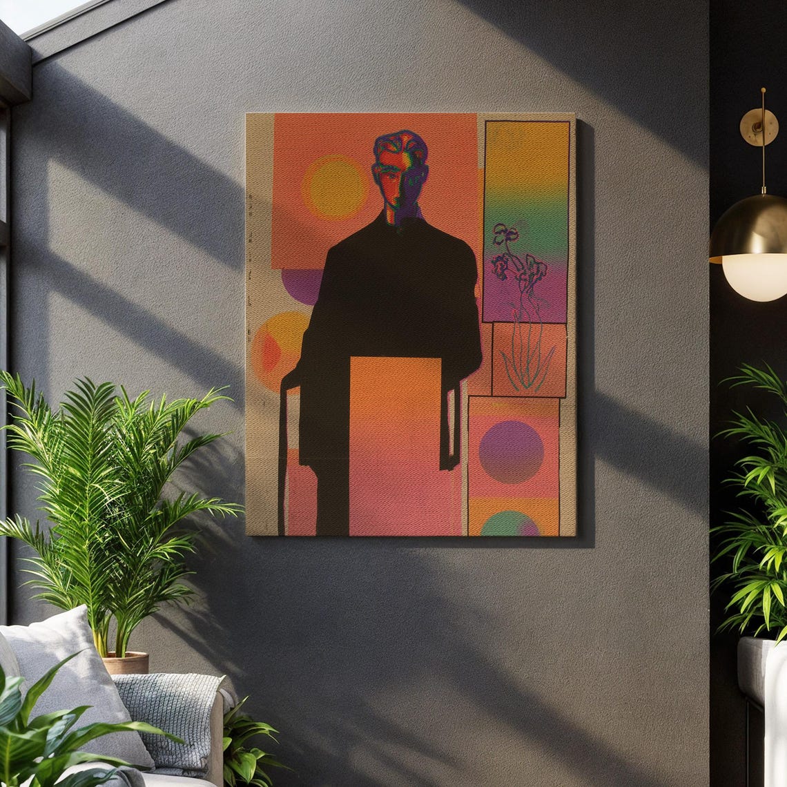 Modern Figurative Silhouette Color Block Gradient Minimal Wall Art