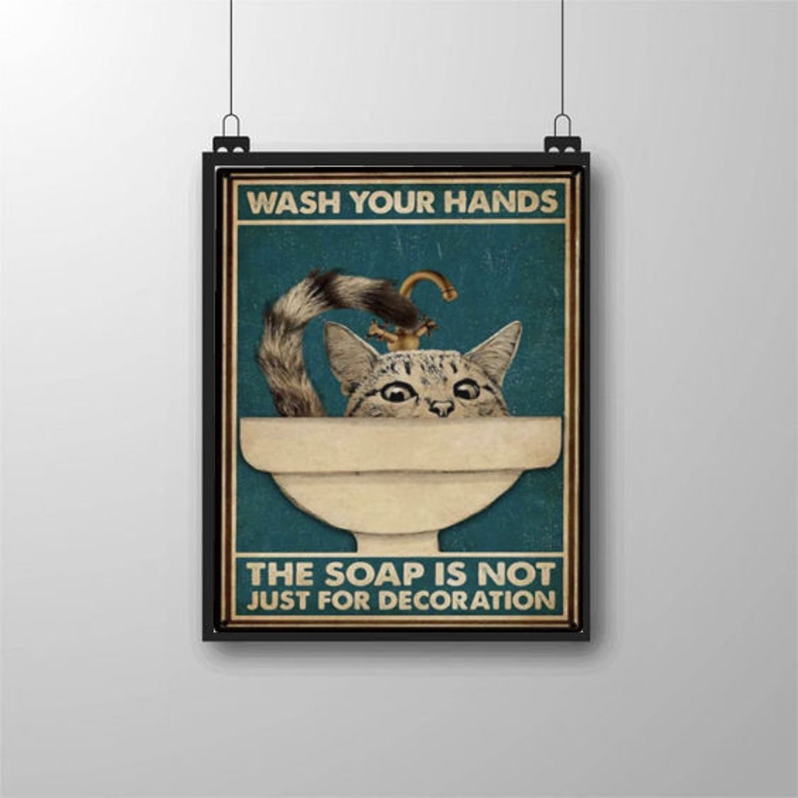 Wash Your Hands Bathroom Decor Wall Art For Bathroom Funny Art Home Decor Funy Wall Art - Image 2