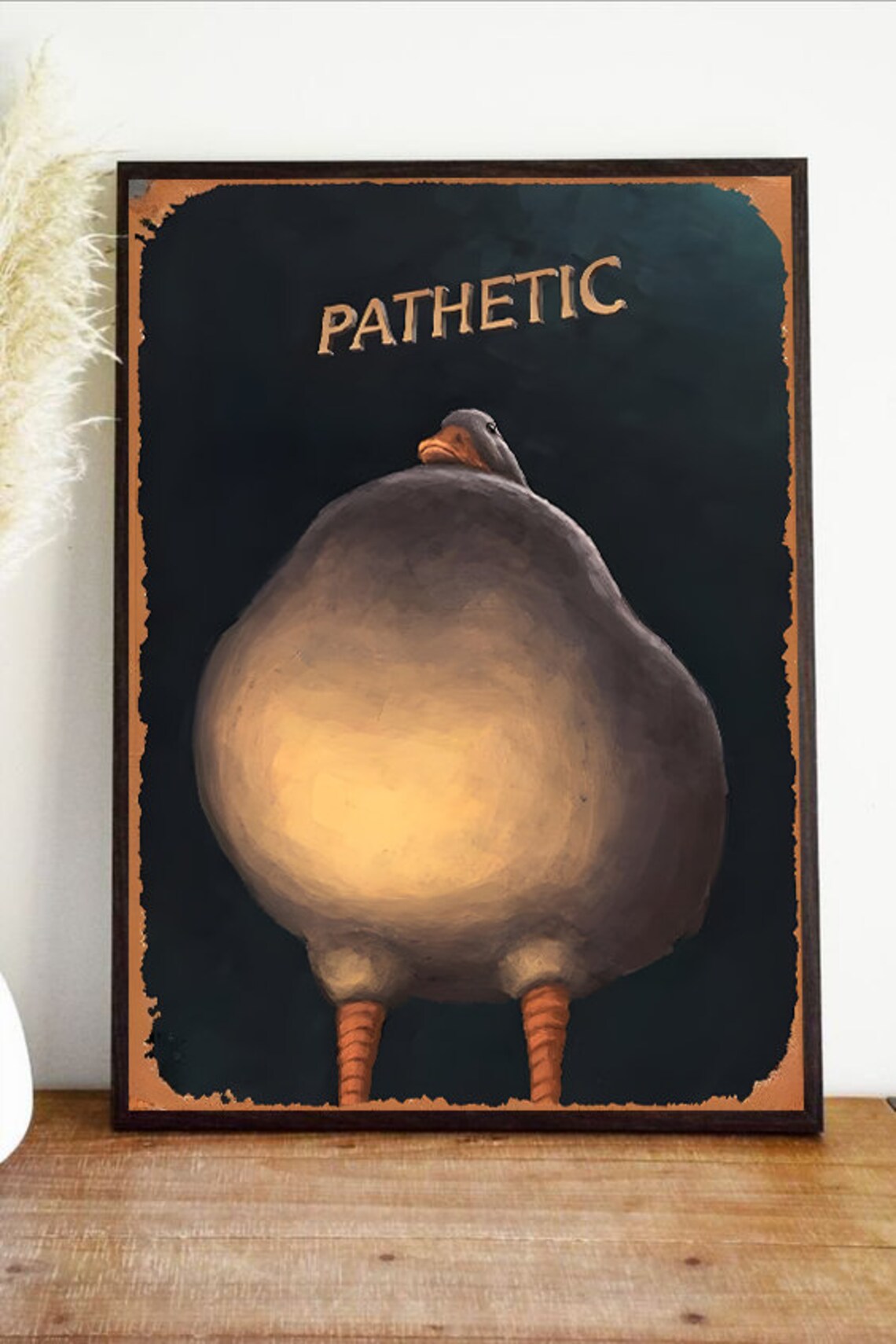 Pathetic Funny Fat Duck Vintage Quirky Dark Humor Animal Poster - Image 3