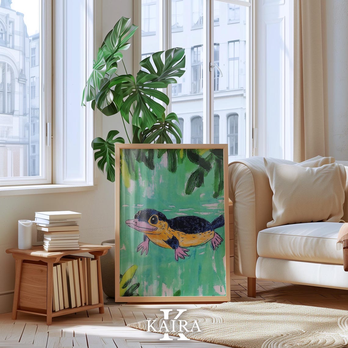 Cheerful Platypus Swimming Through Green Jungle River Water Poster - Image 4