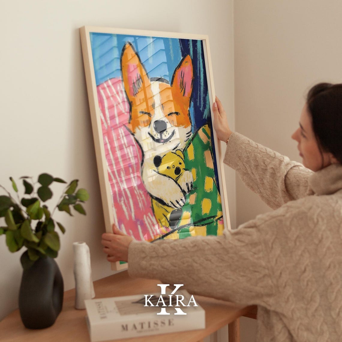 Sleeping Puppy Hugging A Yellow Teddy Bear Under A Blanket Poster - Image 2