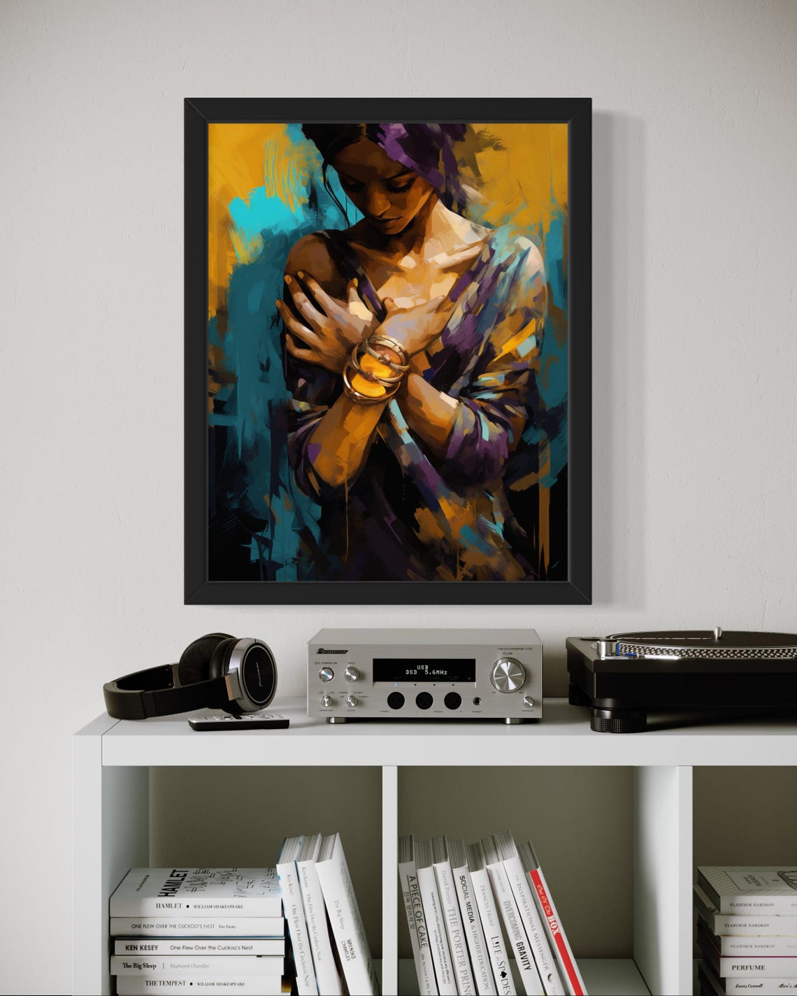 Woman In Purple And Gold With Bangles Expressive Oil Art Poster - Image 6