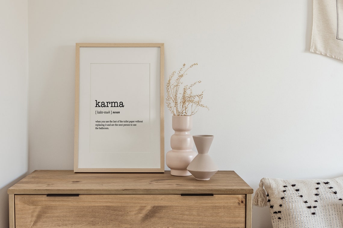 Karma Definition Funny Dictionary Bathroom Humor Joke Meaning Poster - Image 3