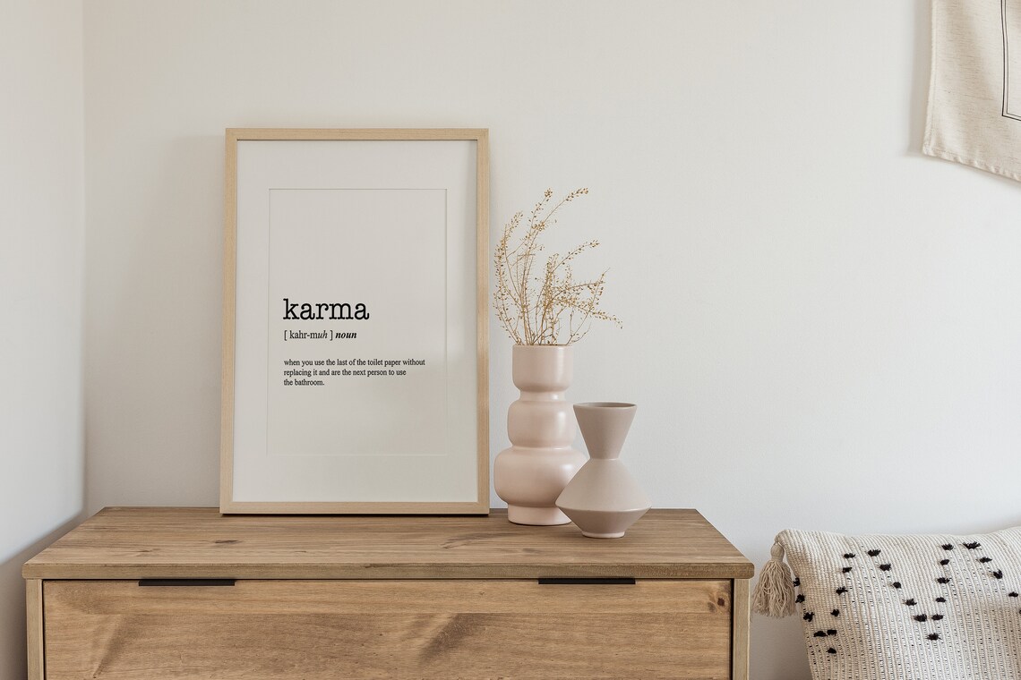 Karma Word Definition Poster Print Urban Dictionary Word Meaning Funny Gifthome Decor Typographic Posters Wall Decor Prints - Image 3
