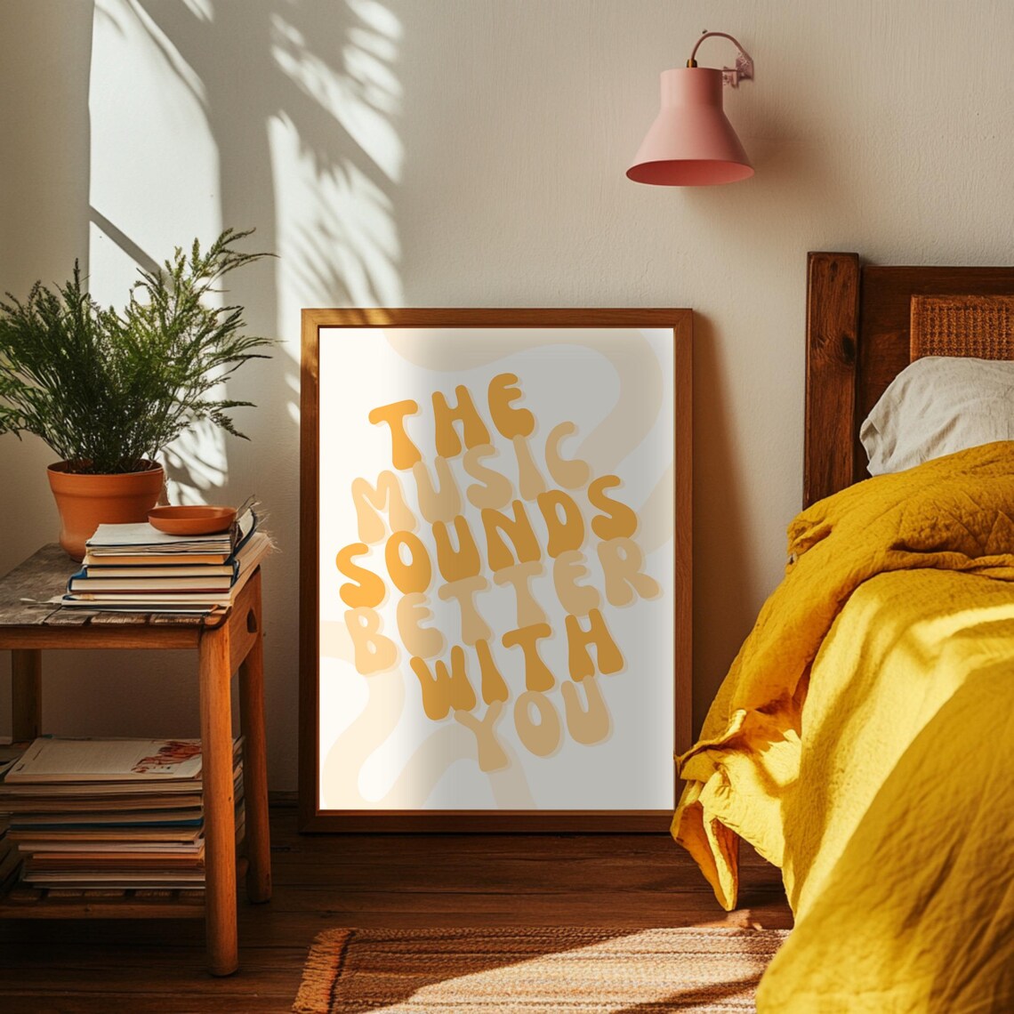 Music Sounds Better With You Retro Poster Print