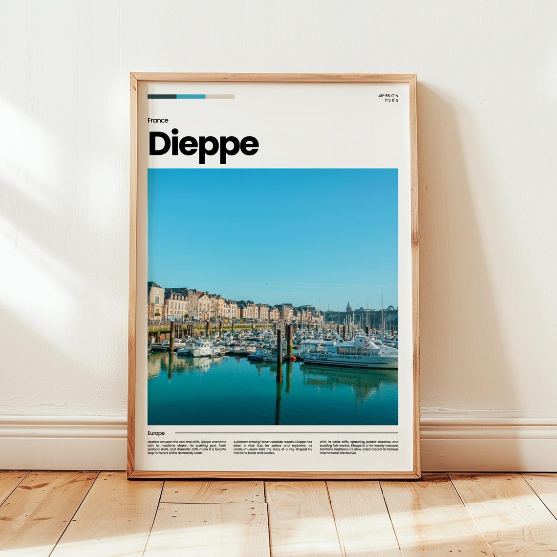 Dieppe France Harbor Marina Boats Normandy Coast Travel Poster