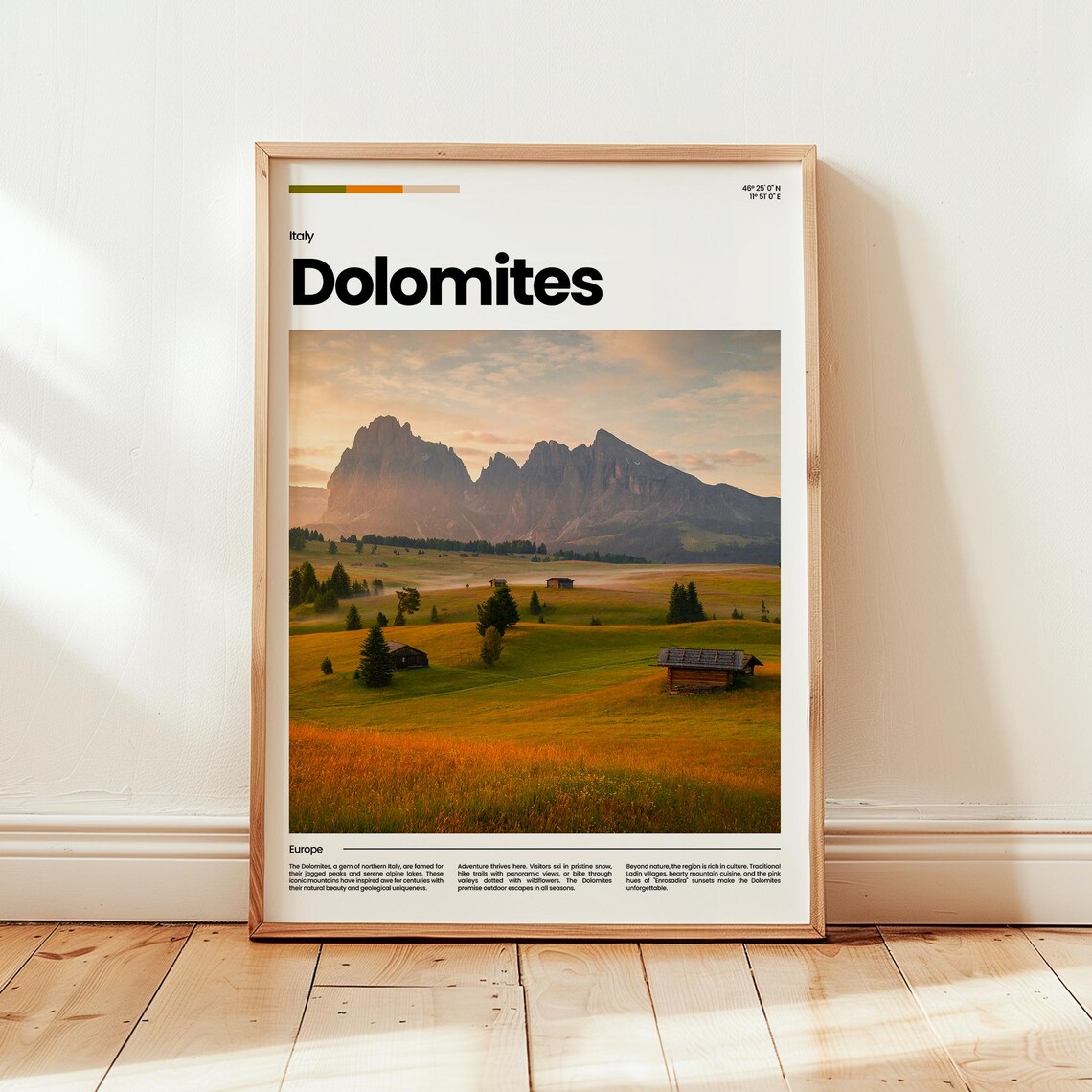Dolomites Poster Print Photo Wall Art Italy Travel Gift