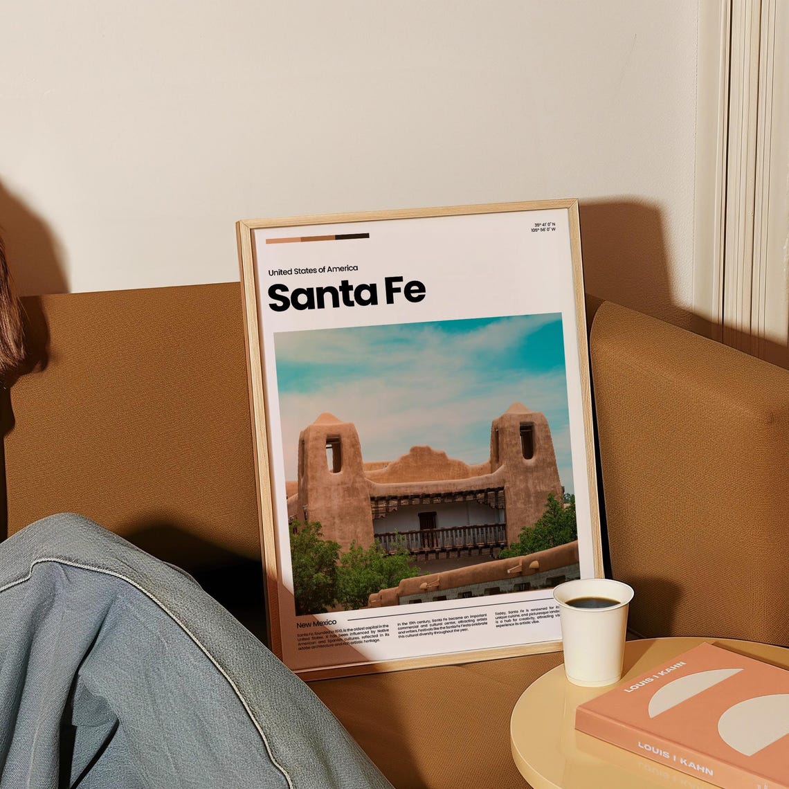 Santa Fe New Mexico Historic Adobe Church Bell Towers Poster - Image 4