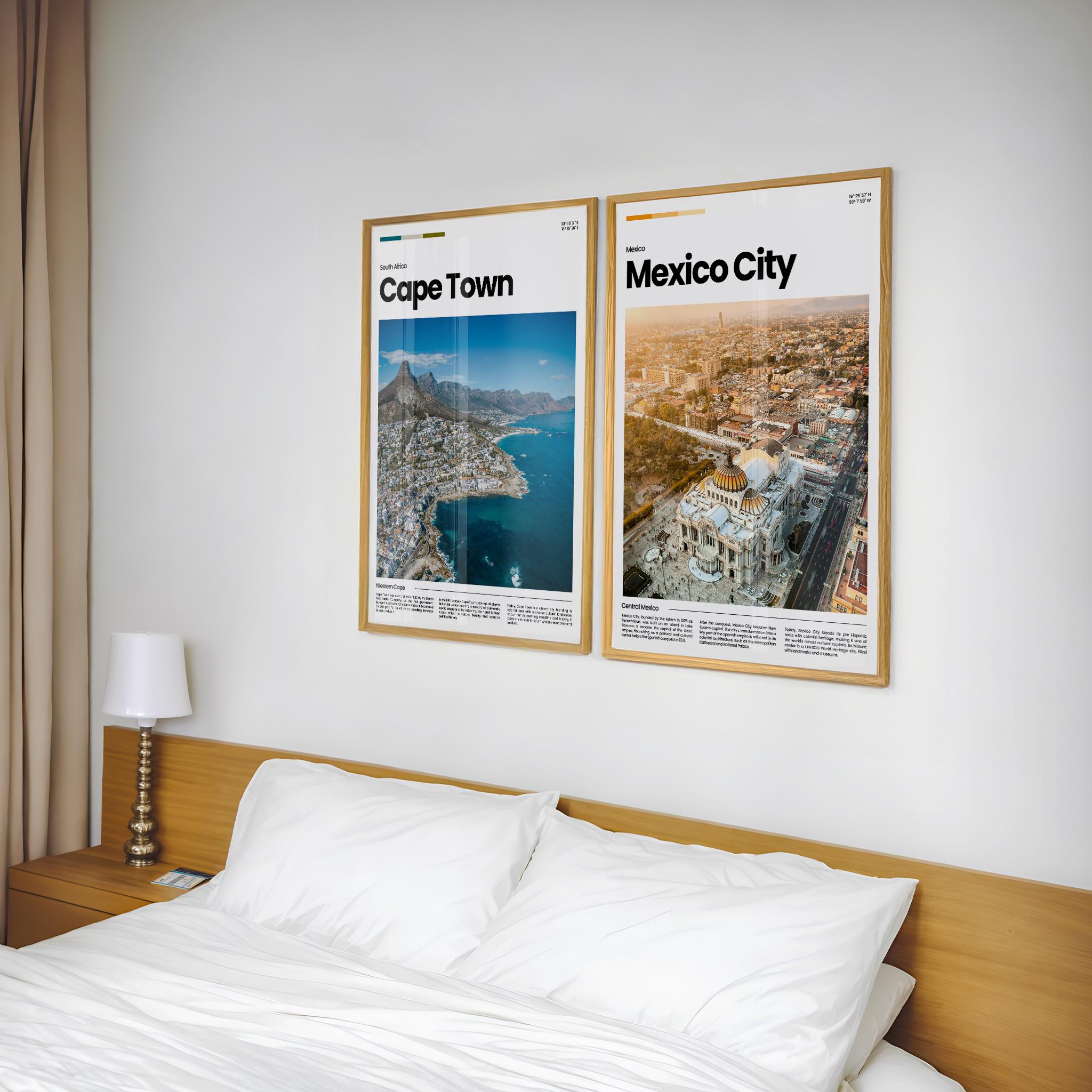 Mexico City Bellas Artes Golden Hour Skyline Modern Travel Poster - Image 2