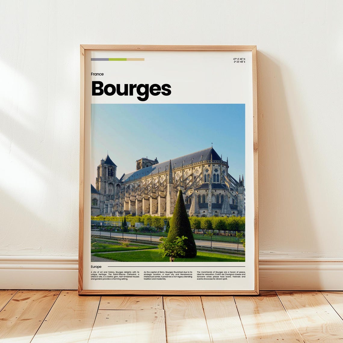 Bourges France Cathedral Photo Gothic Landmark Travel Poster