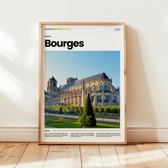 Bourges Poster Print Photo Wall Art France Travel Gift