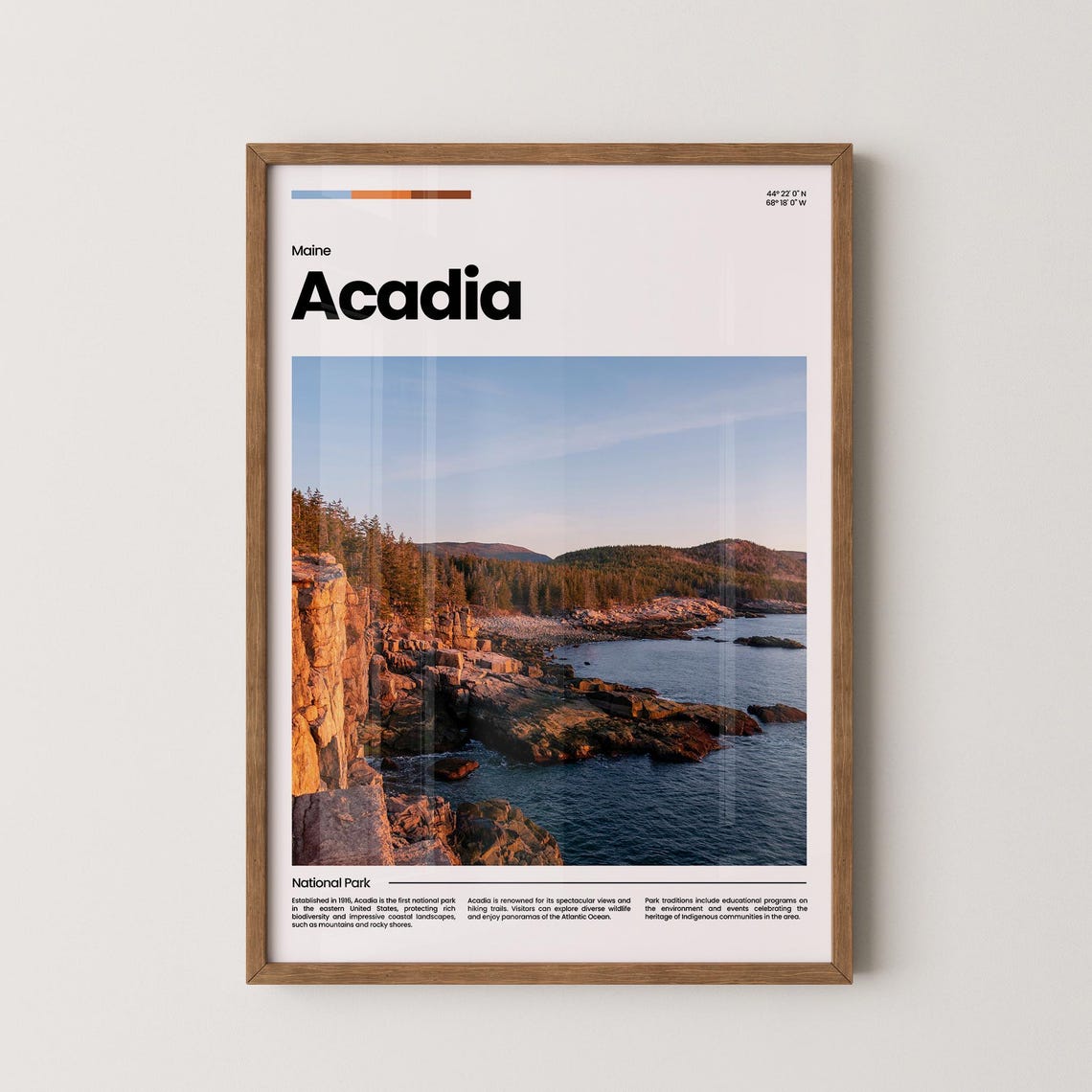 Acadia National Park Maine Rocky Atlantic Coastline Sunset Poster