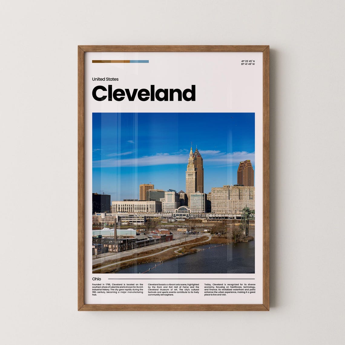 Cleveland Travel Poster Cleveland Poster Cleveland Photo Poster Cleveland Art Print Usa Poster Usa Travel Poster Travel Gift
