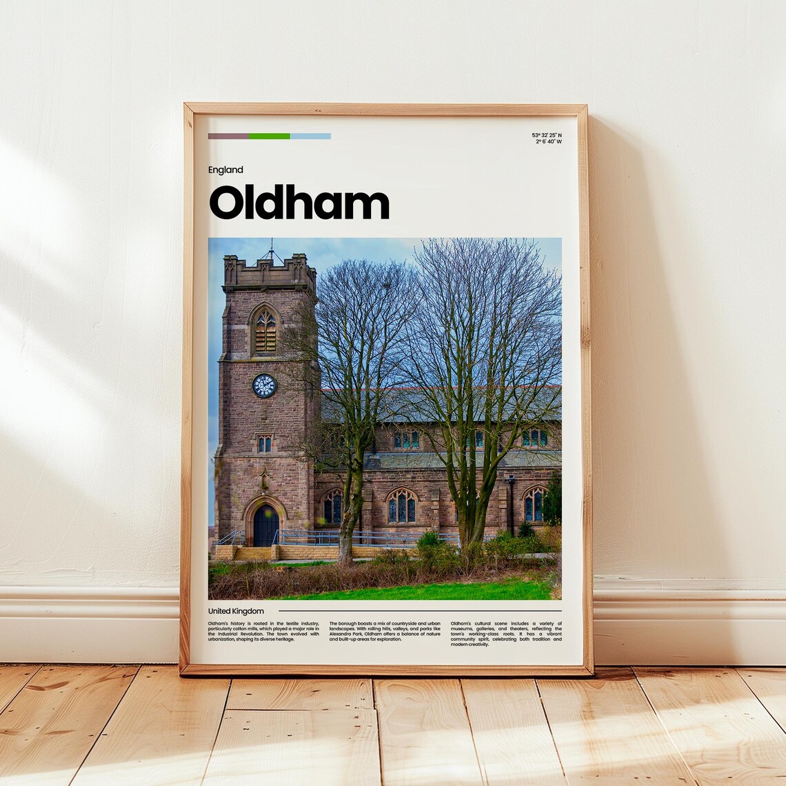 Oldham Poster Print Photo Wall Art England Travel Gift