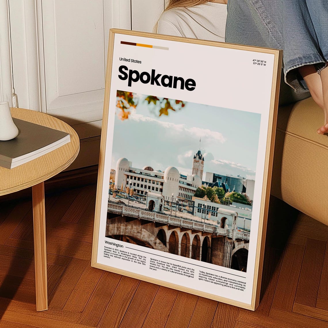 Spokane Travel Poster Spokane Poster Spokane Photo Poster Spokane Art Print Spokane Art Usa Poster Usa Travel Poster Travel Gift - Image 3