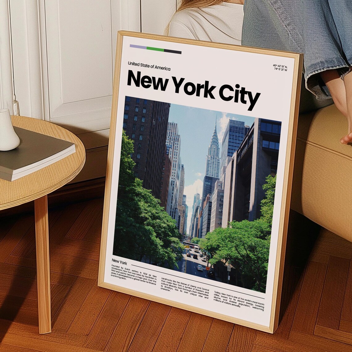 New York City Manhattan Street Skyline Travel Photography Poster - Image 3