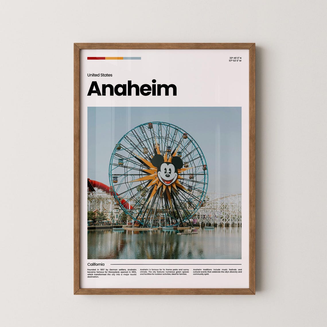 Anaheim Travel Poster Anaheim Poster Anaheim Photo Poster Anaheim Art Print Anaheim Art Usa Poster Usa Travel Poster Travel Gift