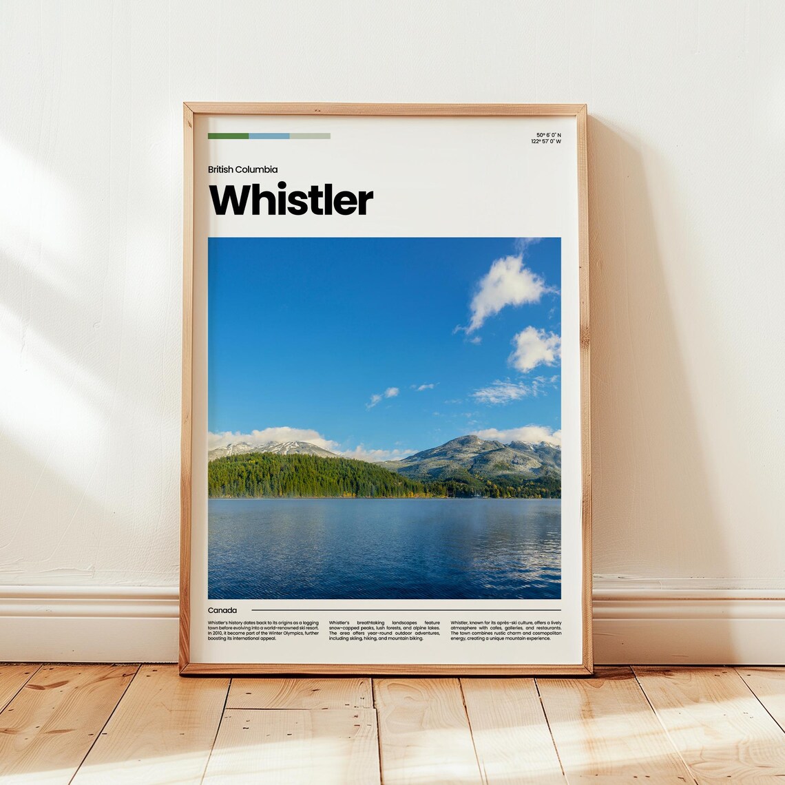 Whistler British Columbia Lake Mountain View Canada Travel Photo Poster