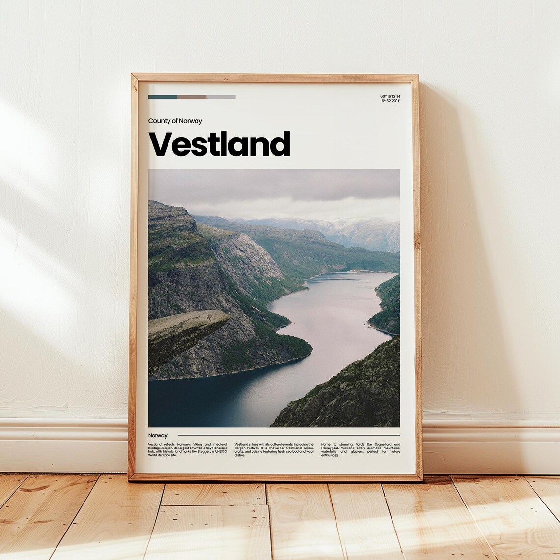 Vestland Poster Print Photo Wall Art Norway Travel Gift
