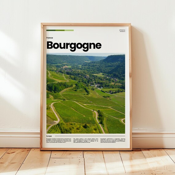 Bourgogne Poster Print Photo Wall Art France Travel Gift