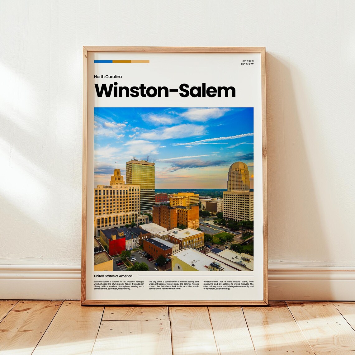 Winstonsalem Poster Print Photo North Carolina Travel Gift