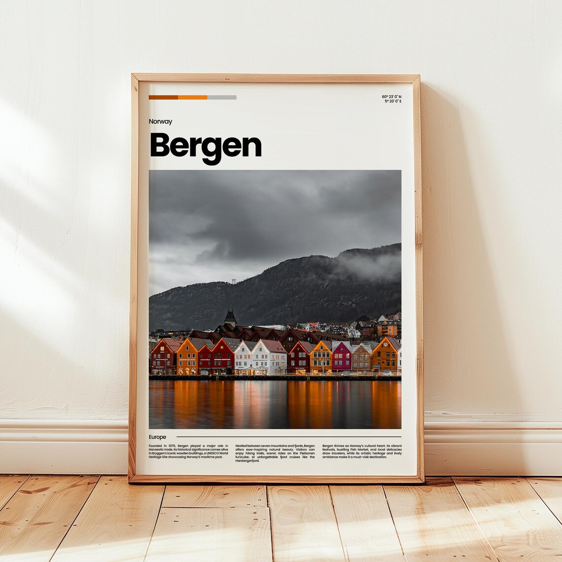 Bergen Poster Print Photo Wall Art Norway Travel Gift