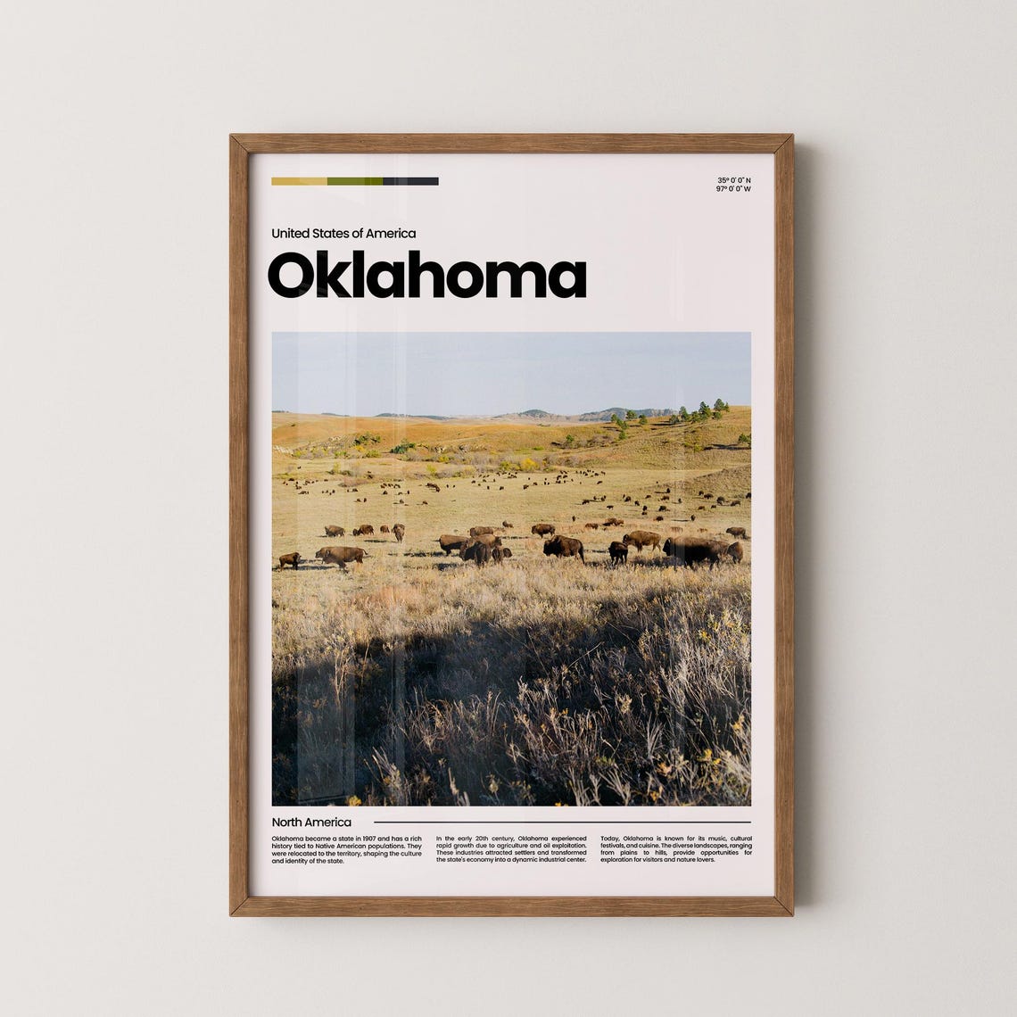 Oklahoma Travel Poster Oklahoma Poster Oklahoma Photo Poster Oklahoma Art Print Oklahoma Art Usa Poster Usa Travel Poster Travel Gift