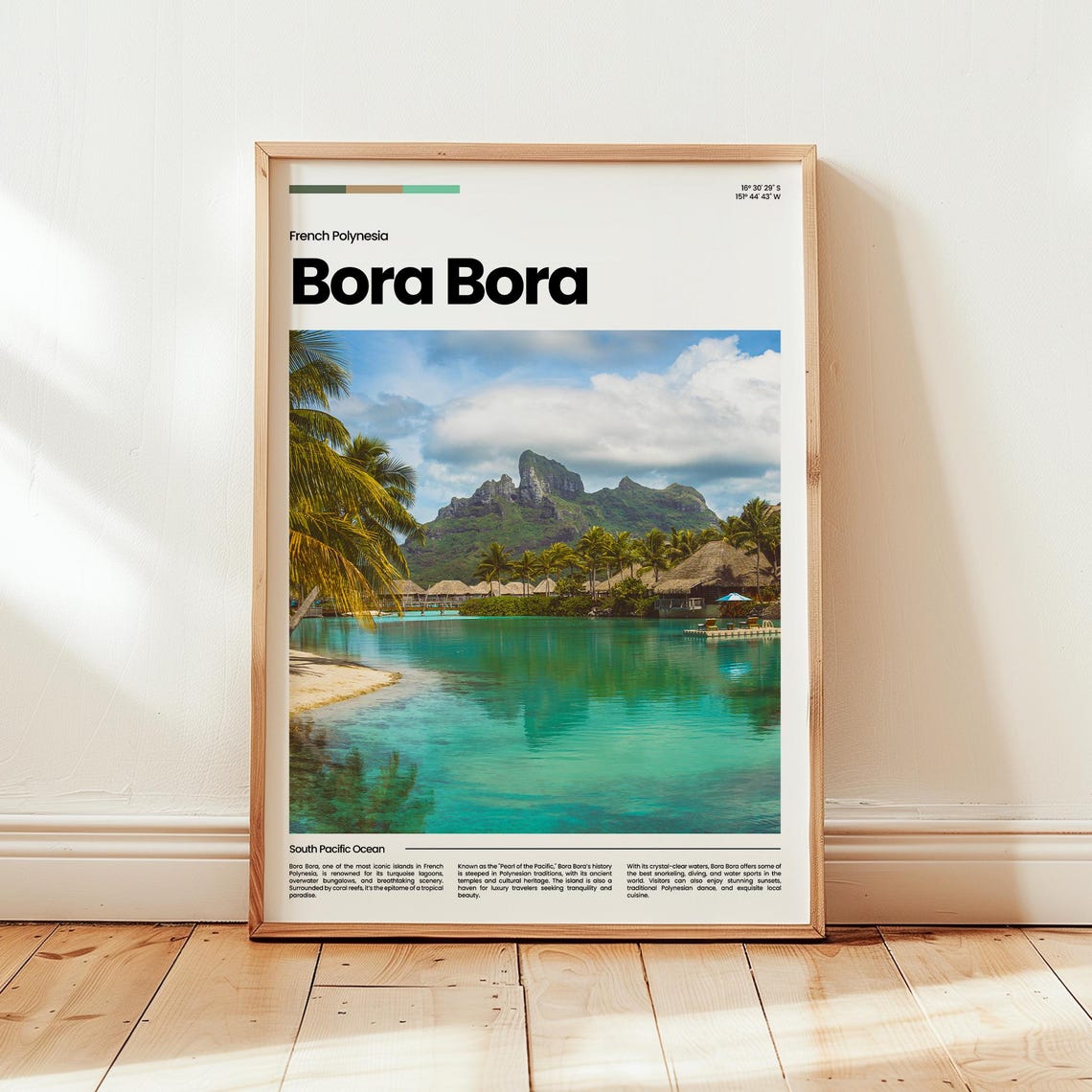 Bora Bora French Polynesia Island Lagoon Photo Travel Poster
