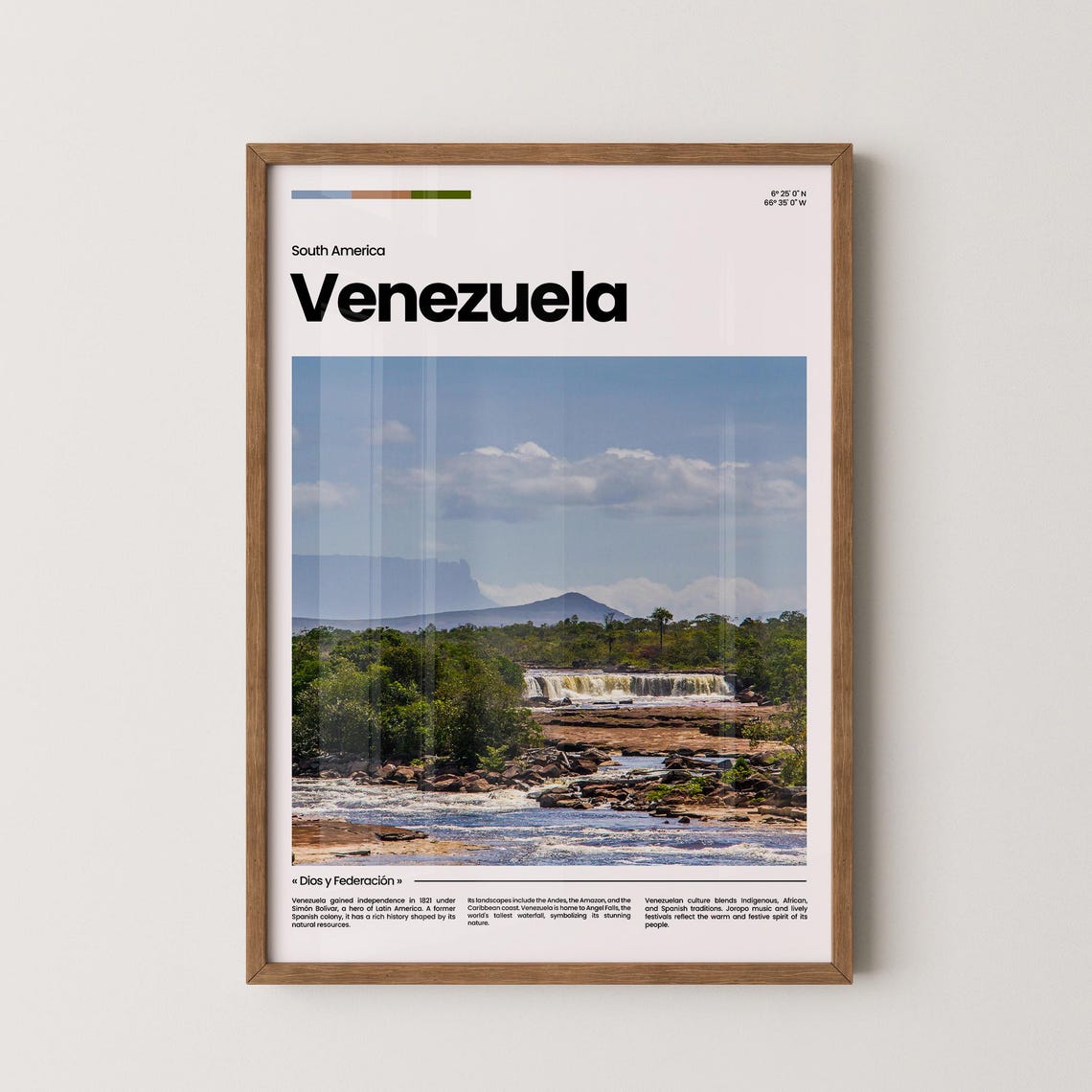 Venezuela Travel Poster Venezuela Poster Venezuela Photo Poster Venezuela Print South America Poster Travel Poster Print Travel Gift