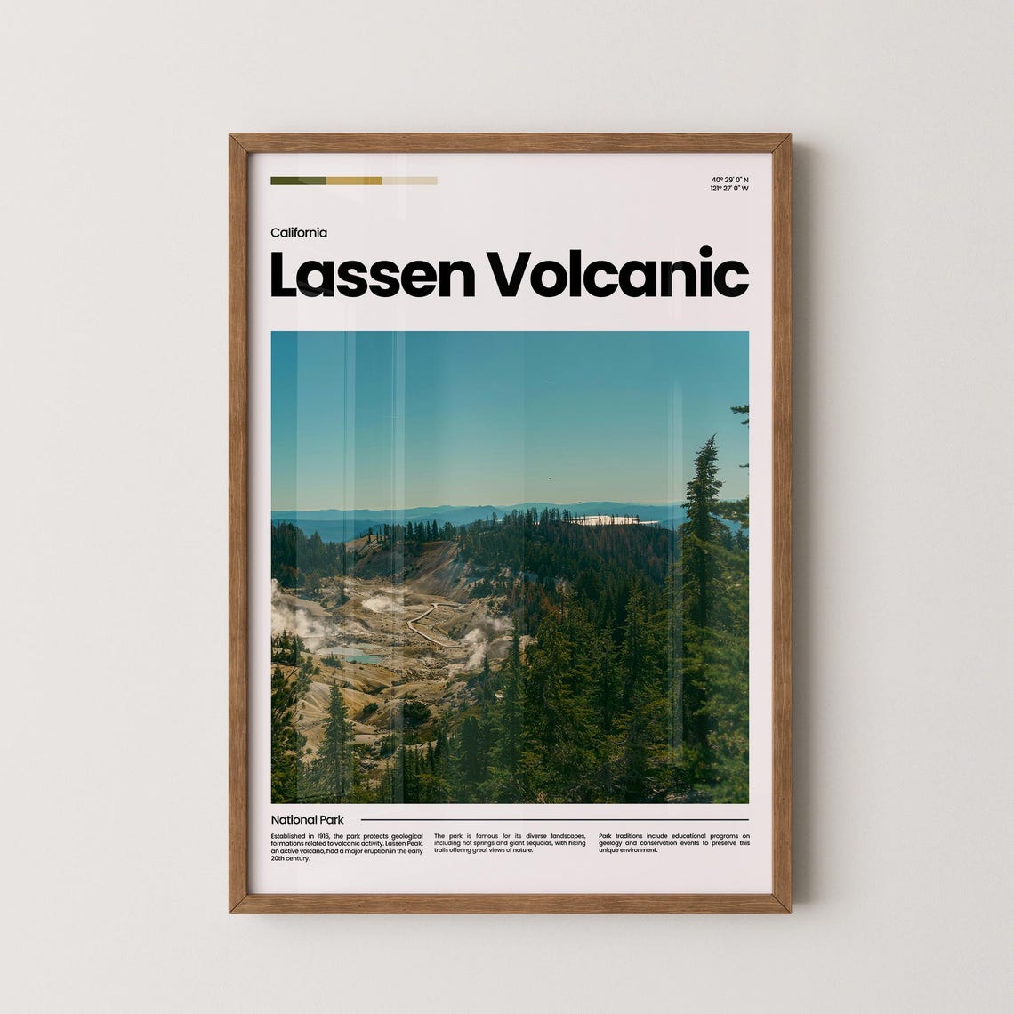 Lassen Volcanic National Park California Geothermal Steam Vents Poster