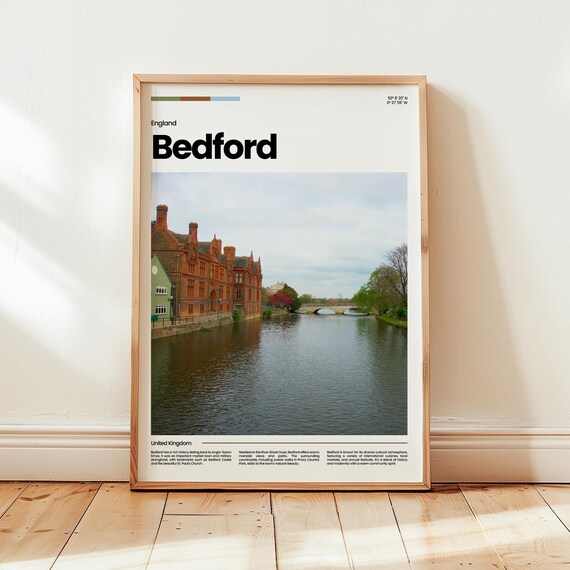 Bedford Poster Print Photo Wall Art England Travel Gift