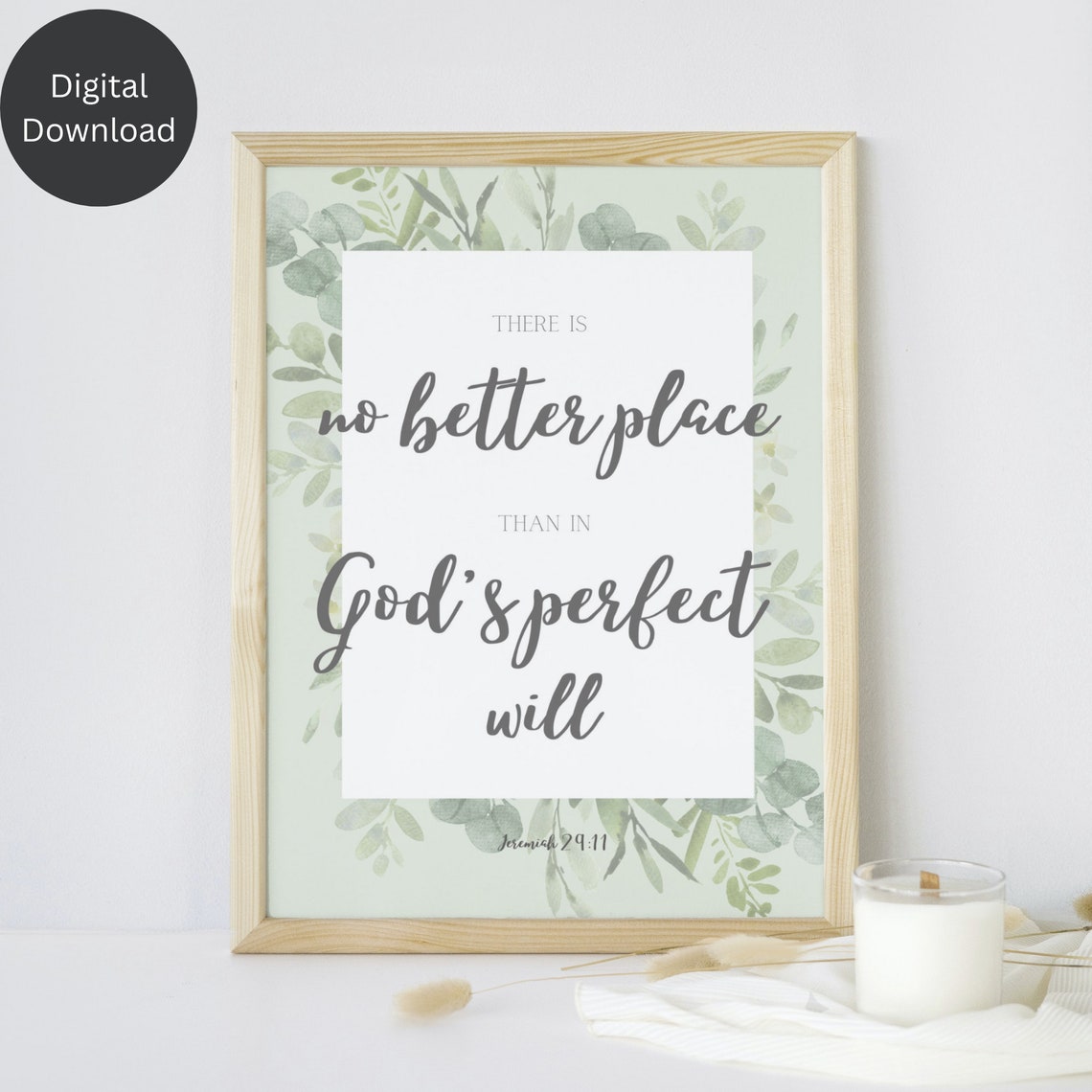 Jeremiah 2911 There Is No Better Place Than In Gods Perfect Will Bible Verse Wall Art Scripture Christian Home Decor Gift - Image 3